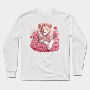 Pink Christmas Lion Long Sleeve T-Shirt